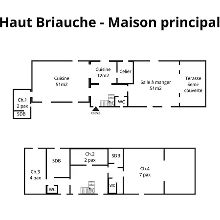 Briauche 61 - Piscine Chauffee - Volley - 2h Paris - 45p Villa *